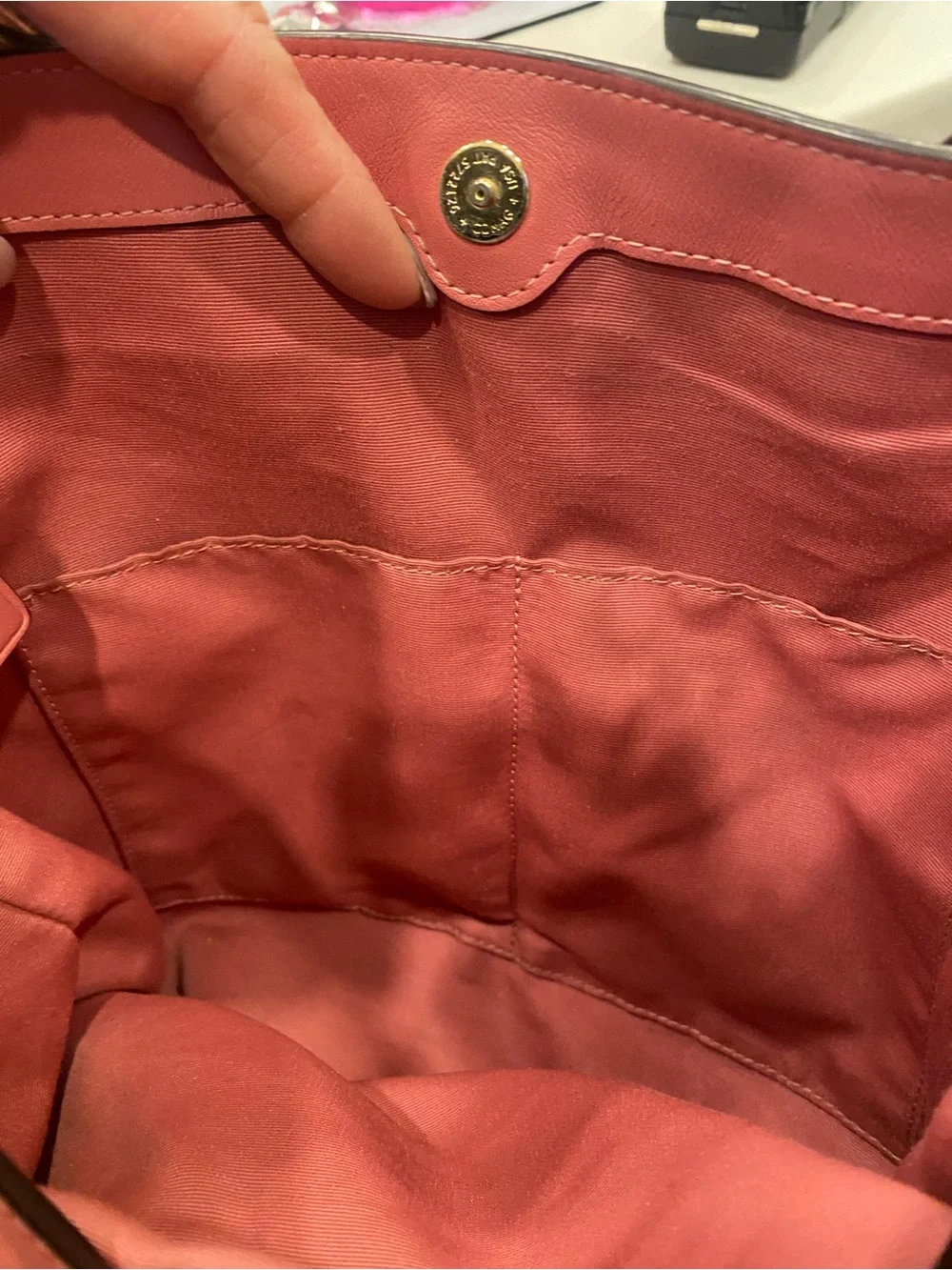 Coach Pink and Signature HandBag Purse - Picture 6 of 8